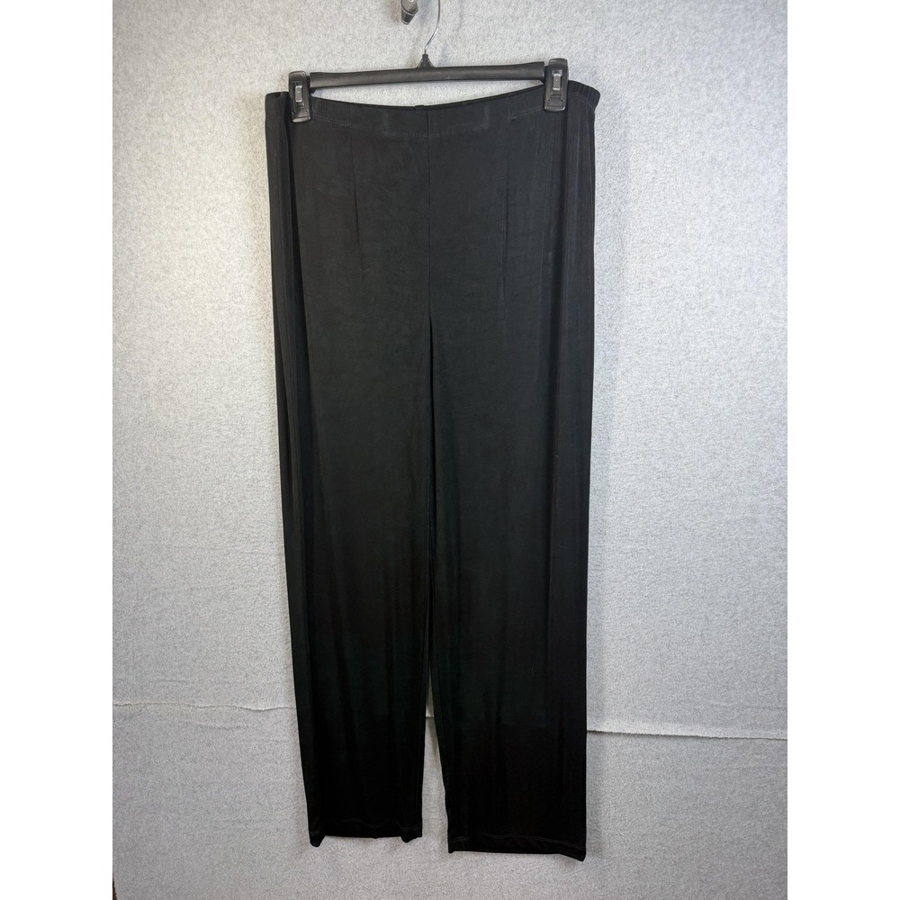 Laura Ashley Pants Womens Large Black Pull On Stretch Jersey Relaxed Dress Work